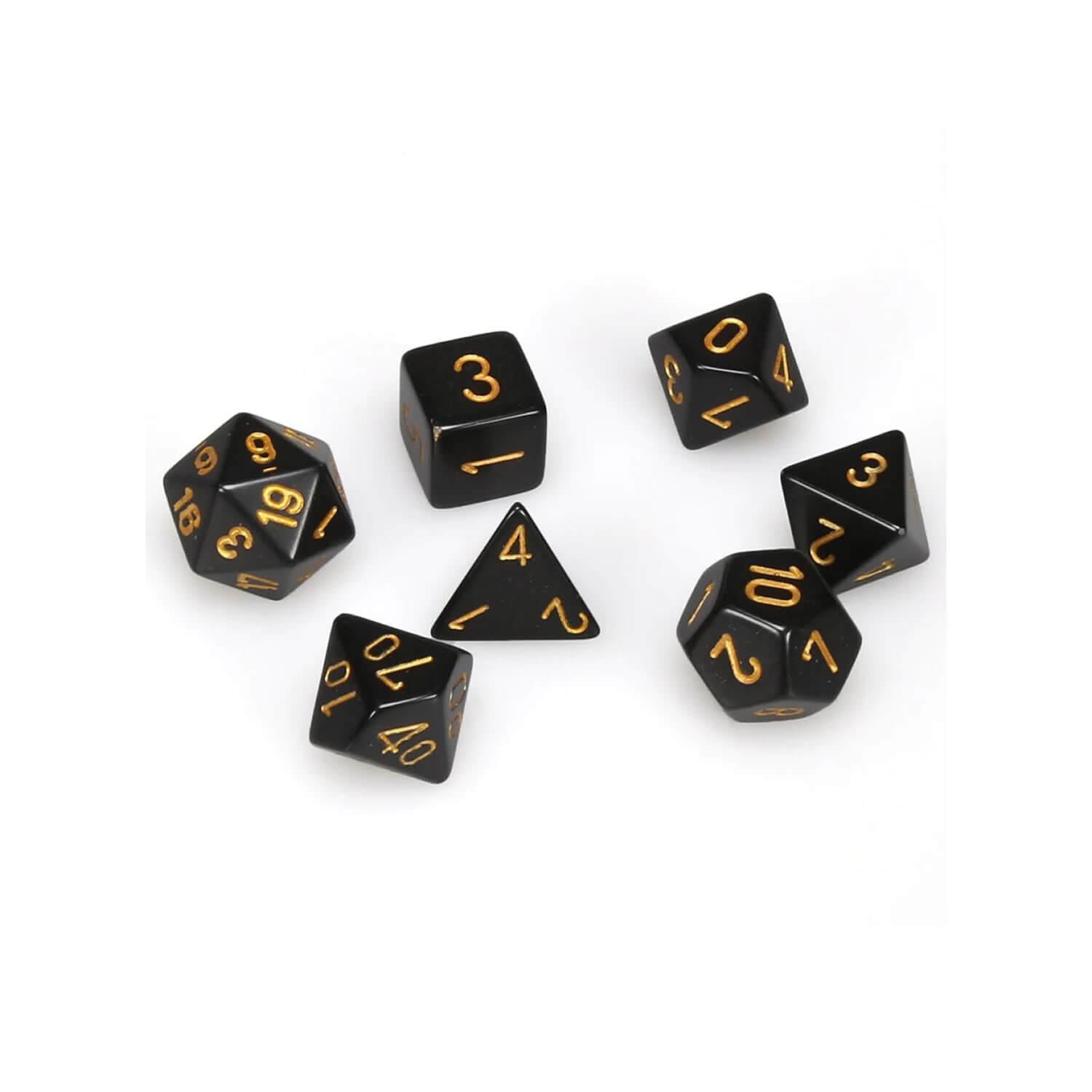 Opaque Black/Gold: Polyhedral Set (7)